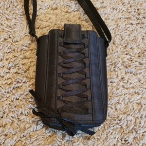 VS Black Satin Corset Clutch Purse